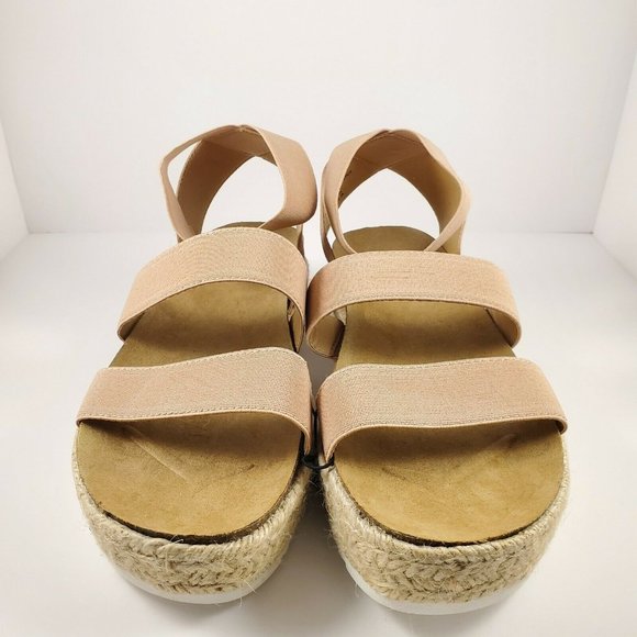 WOMENS PLATFORM STRAPPY SANDALS  BLUSH NUDE - Picture 6 of 6
